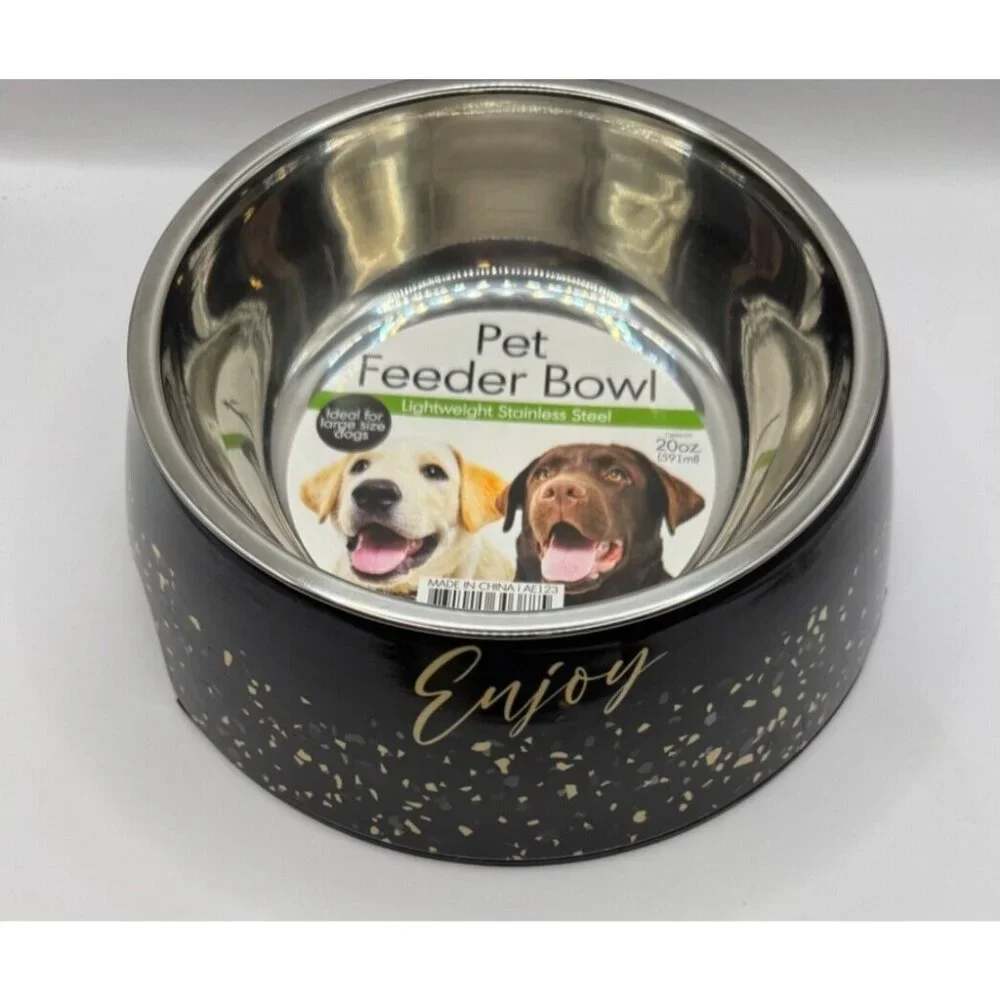 Pet feeder with removeable steel bowl 8.5”